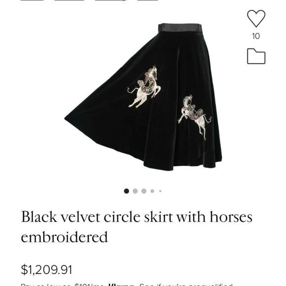 VTG The Eagle's Eye Skirt Women Large Maxi A-Line Christmas Velvet 80s 90s Y2K - Picture 10 of 10